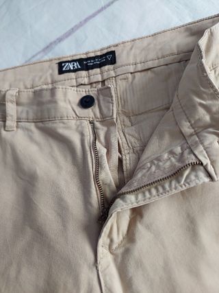 Pantalón Chino Zara Man Talla 40 Beige