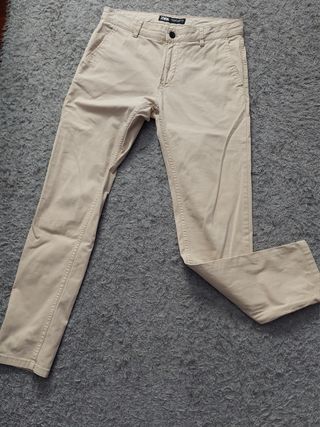 Pantalón Chino Zara Man Talla 40 Beige