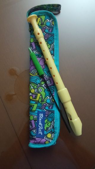 Flauta dulce con funda y accesorio