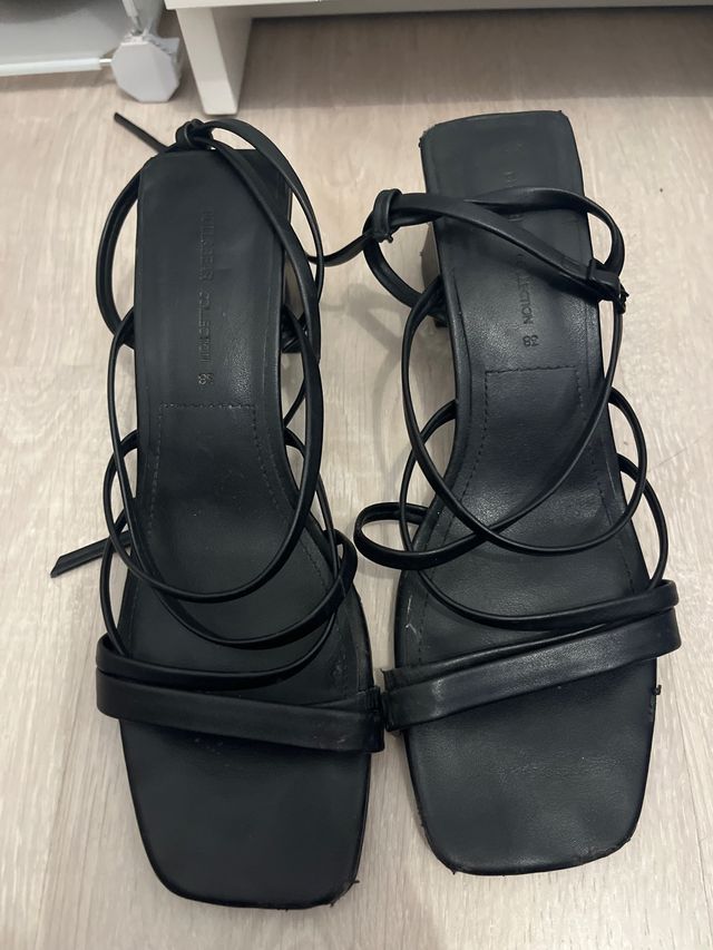 Sandalias de tiras negras talla 38