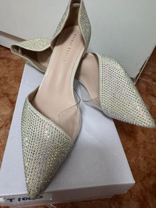 Zapatos plateados talla 39