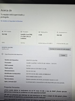 PC Dell Optiplex 3020 i7 4790 1TB SSD + Monitor 24