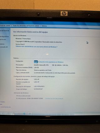Portátil HP Compaq 550 - Windows 7 Home