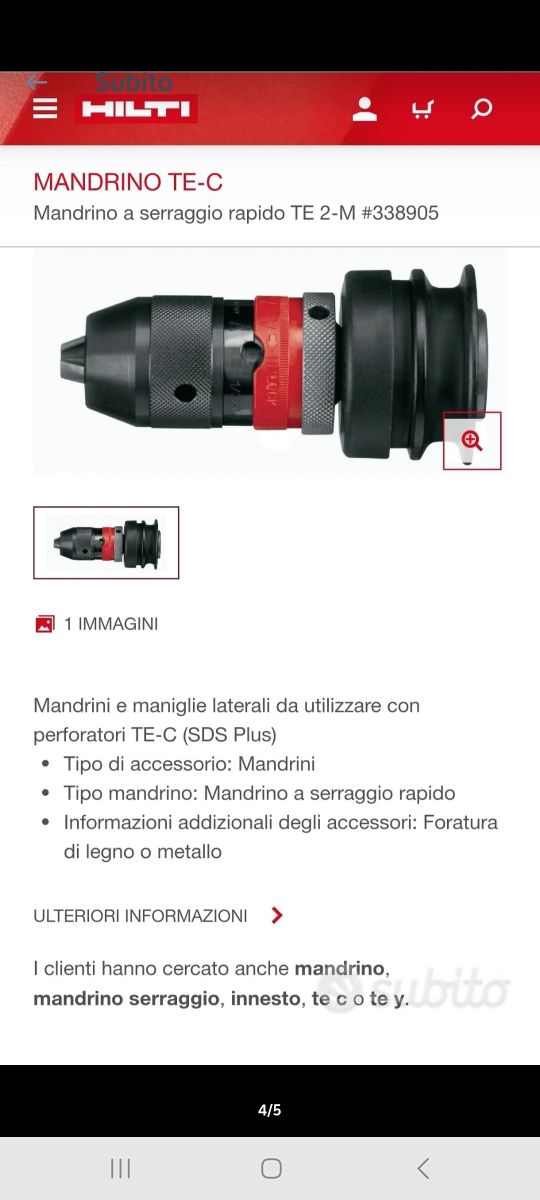 Mandrino Hilti nuovo