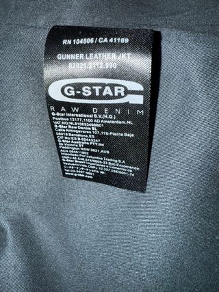 Cazadora de cuero G-Star RAW negra hombre,talla S

