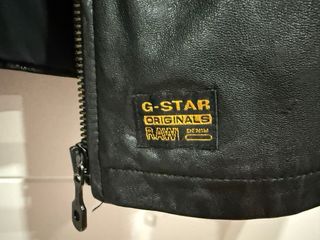 Cazadora de cuero G-Star RAW negra hombre,talla S
