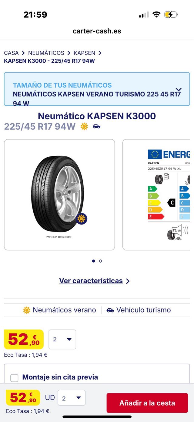 Kapsen K3000 225/45ZR17 94W XL Neumático
