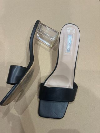 Zapatos de tacón cuadrados negros talla 41