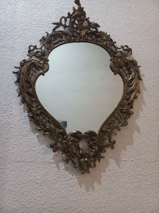 Espejo decorativo metal dorado y plateado