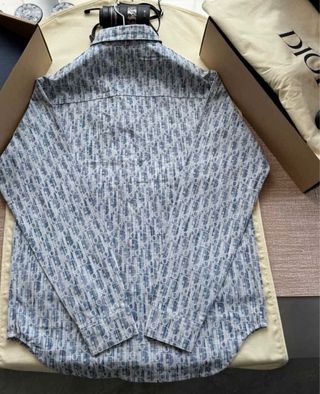 Camisa Dior Oblique Azul y Blanca
