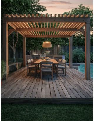 Pérgola de madera plástica moderna