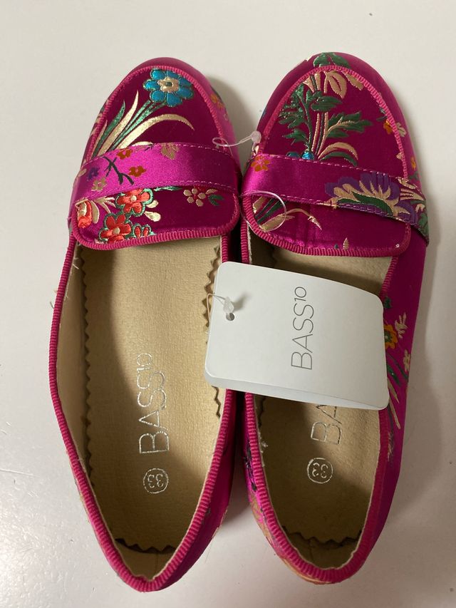 Mocasines Bass10 Tela Bordada Talla 33