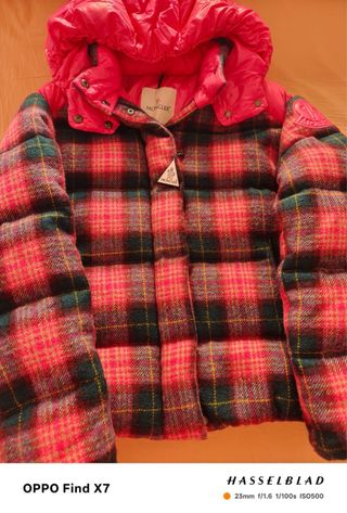 Chaqueta Moncler Niño Cuadros Rojo y Verde