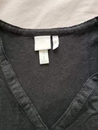 Top H&M Lino Negro Talla XS
