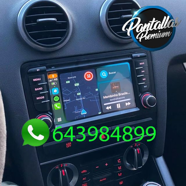 Radio Pantalla CARPLAY GPS botones para Audi A3