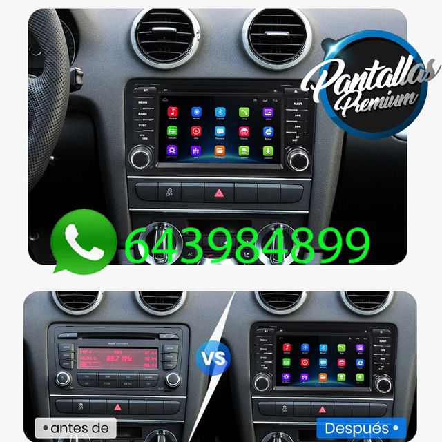 Radio Pantalla CARPLAY GPS botones para Audi A3