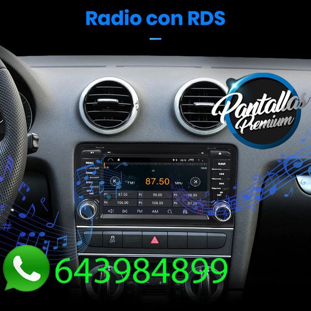 Radio Pantalla CARPLAY GPS botones para Audi A3