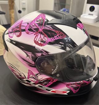 Casco Moto LS2 Mariposas Rosa