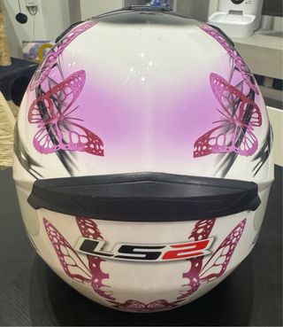 Casco Moto LS2 Mariposas Rosa