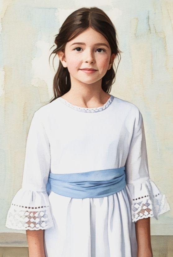 Acuarela Primera Comunión Niña