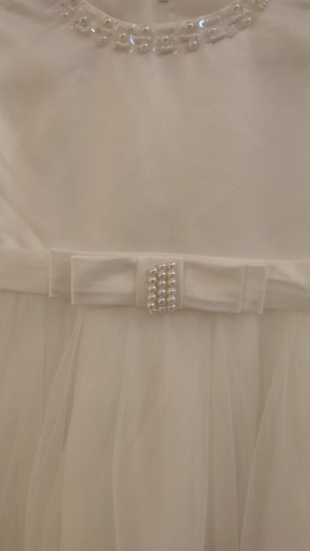 Vestido de fiesta/comunión niña blanco 6-7 años