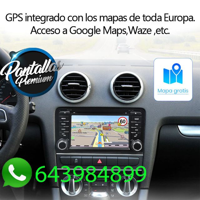 Radio Pantalla CARPLAY GPS botones para Audi A3