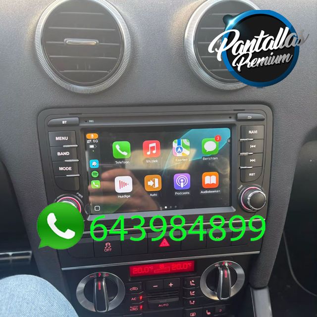 Radio Pantalla CARPLAY GPS botones para Audi A3