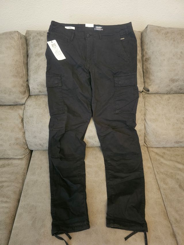 Pantalones cargo Jack & Jones negros talla L
