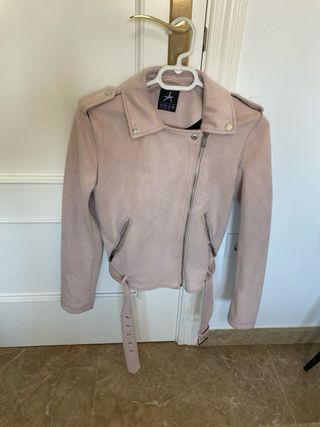 Cazadora de ante rosa mujer