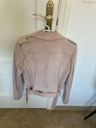 Cazadora de ante rosa mujer