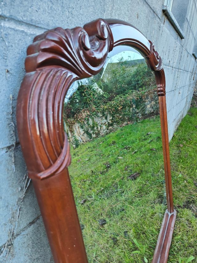 Espejo madera maciza clásico, cuadrado