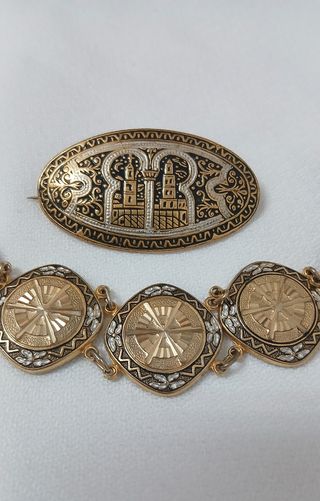 Lote Joyas Damasquinadas Vintage