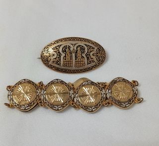 Lote Joyas Damasquinadas Vintage
