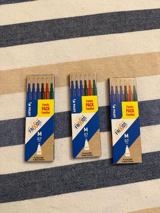 3x Ricariche Penne Pilot FriXion M 0.7mm