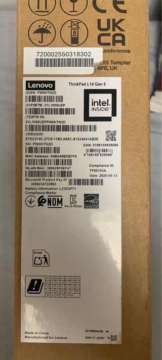 Lenovo ThinkPad L14 Gen 5 Ultra 5 -a estrenar 
