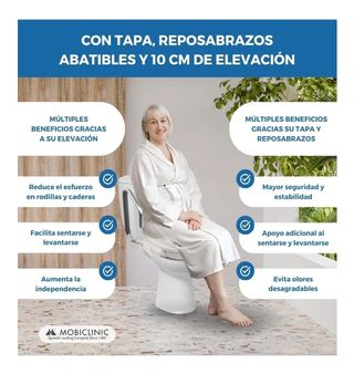 Elevador WC Mobiclinic Adultos 17cm con brazos