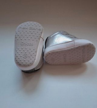 Scarpine neonata Chicco argento