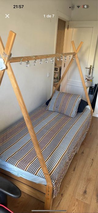 Cama infantil de madera estilo tipi