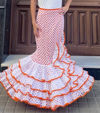 Falda de Flamenca tela Perforada Talla 34-36