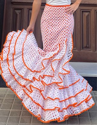 Falda de Flamenca tela Perforada Talla 34-36