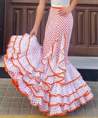 Falda de Flamenca tela Perforada Talla 34-36