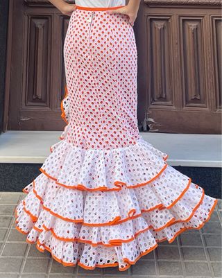 Falda de Flamenca tela Perforada Talla 34-36