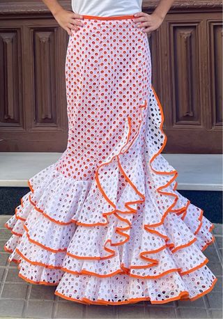 Falda de Flamenca tela Perforada Talla 34-36