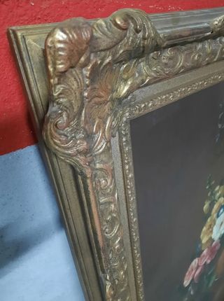 Cuadro de flores antiguo