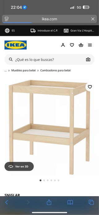 Cambiador bebé SNIGLAR IKEA