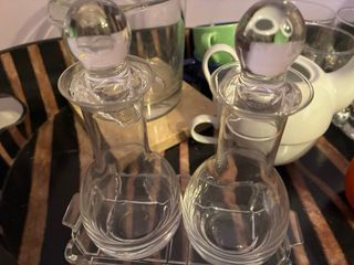 Aceitera y vinagreta de cristal