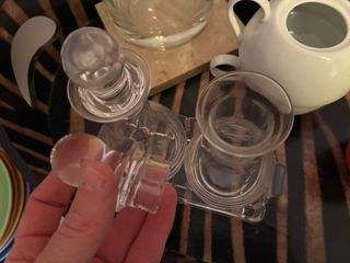 Aceitera y vinagreta de cristal