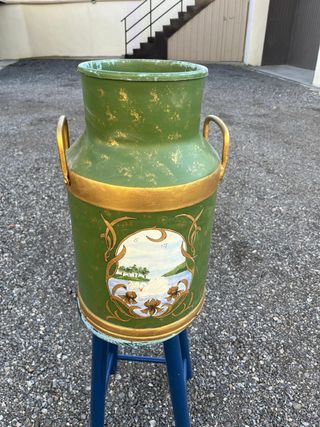 Bidón Leche Vintage Pintado a Mano