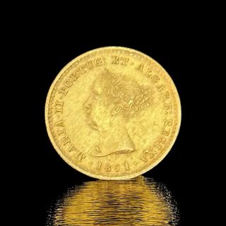 1000 Reis Portugal 1851 Gold Coin