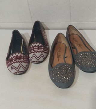 Bailarinas grises y multicolor